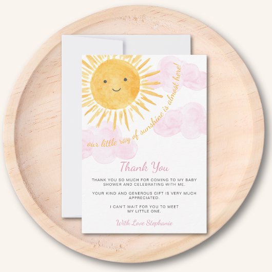 Boho Sun Meisje Baby Shower Bedankkaart