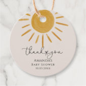 Boho Sun Minimalistisch Baby shower Bedankjes Labels (Voorkant)