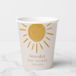 Boho Sun Minimalistisch Baby shower Papieren Bekers