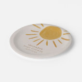 Boho Sun Minimalistisch Baby shower Papieren Bordje (Gekanteld)