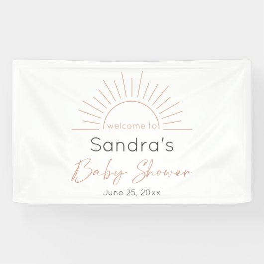 Boho Sun Modern Baby shower Spandoek (Horizontaal)