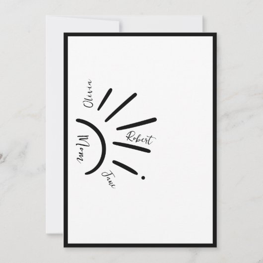 Boho Sun Moeder & Kinderen Zonnestralen Feestdagenkaart (Voorkant)