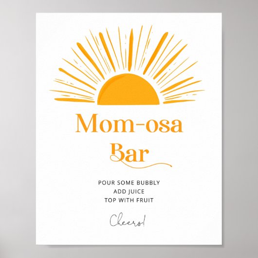 Boho sun momosa bar baby shower poster (Voorkant)