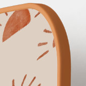 Boho Sun Monogrammed Initialen Bruin Roze Gestreep Pickleball Paddle (Links Detail)