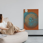 Boho Sun Moon Afdrukbare Wall Art Poster