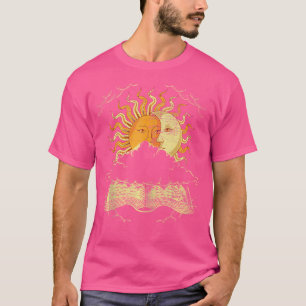 Boho Sun Moon Boek Hemellichamen Astronomie Astr T-shirt