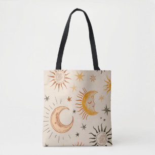 Boho Sun & Moon Canvas tas – Celestial