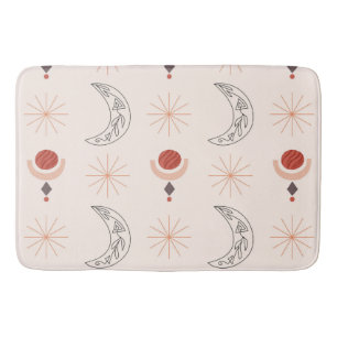 Boho Sun moon decoratieve lijnkunst abstracte vorm Badmat