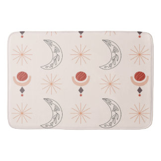 Boho Sun moon decoratieve lijnkunst abstracte vorm Badmat