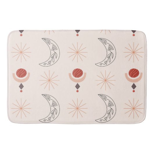 Boho Sun moon decoratieve lijnkunst abstracte vorm Badmat (Voorkant)