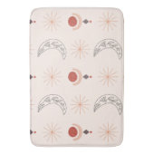Boho Sun moon decoratieve lijnkunst abstracte vorm Badmat (Voorkant Verticaal)