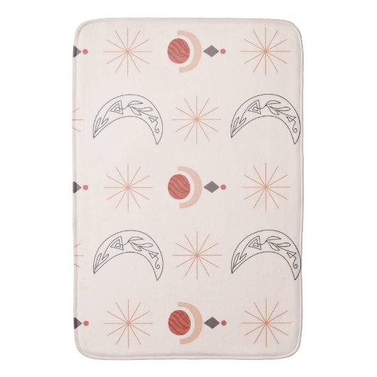 Boho Sun moon decoratieve lijnkunst abstracte vorm Badmat (Voorkant Verticaal)