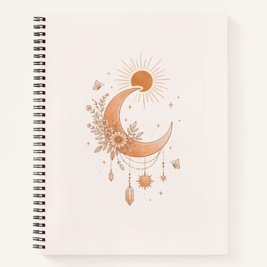 Boho Sun & Moon Deluxe Notebook Notitieboek (Voorkant)