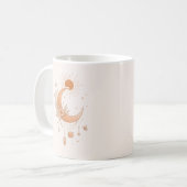 Boho Sun & Moon Floral Ceramic Mug Koffiemok (Voorkant links)