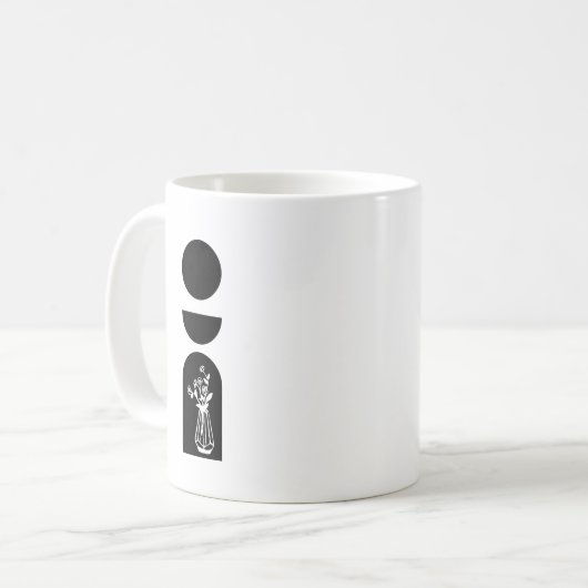 Boho Sun Moon Flower Pot boho bohemian Koffiemok (Voorkant links)