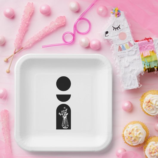 Boho Sun Moon Flower Pot boho bohemian Papieren Bordje (Feest)