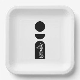 Boho Sun Moon Flower Pot boho bohemian Papieren Bordje