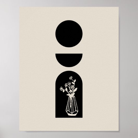 Boho Sun Moon Flower Pot boho bohemian Poster (Voorkant)