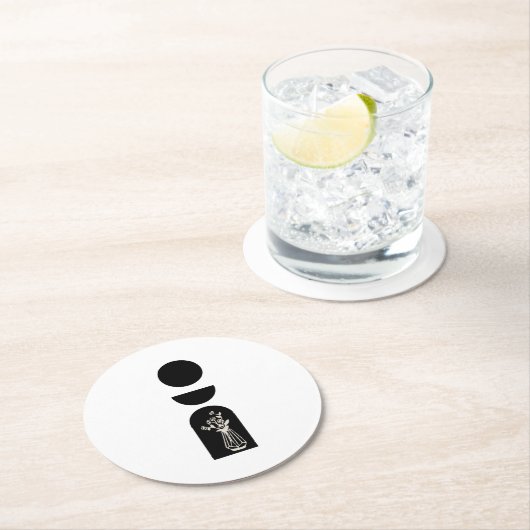 Boho Sun Moon Flower Pot boho bohemian Ronde Kartonnen Onderzetter (Insitu)