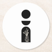 Boho Sun Moon Flower Pot boho bohemian Ronde Kartonnen Onderzetter (Voorkant)