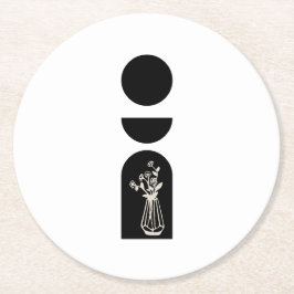 Boho Sun Moon Flower Pot boho bohemian Ronde Kartonnen Onderzetter