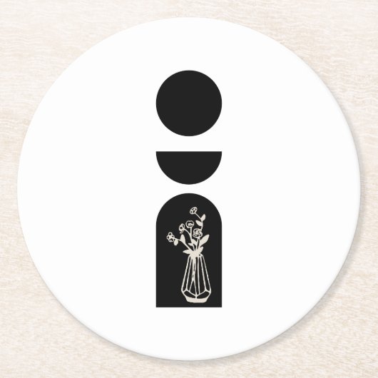 Boho Sun Moon Flower Pot boho bohemian Ronde Kartonnen Onderzetter (Voorkant)