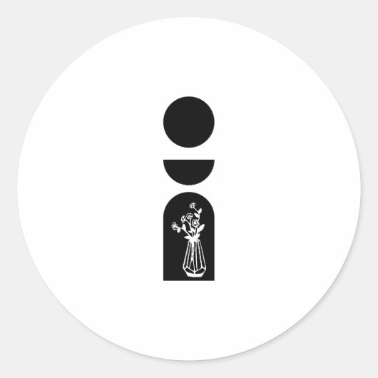 Boho Sun Moon Flower Pot boho bohemian Ronde Sticker (Voorkant)