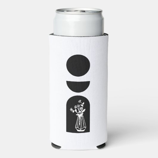 Boho Sun Moon Flower Pot boho bohemian Seltzer Blikjeskoeler (Seltzer Achterkant)