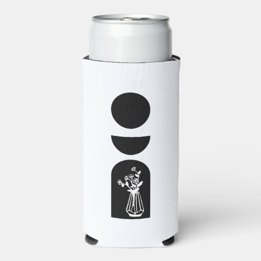 Boho Sun Moon Flower Pot boho bohemian Seltzer Blikjeskoeler (Seltzer Voorkant)