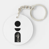 Boho Sun Moon Flower Pot boho bohemian Sleutelhanger (Achterkant)