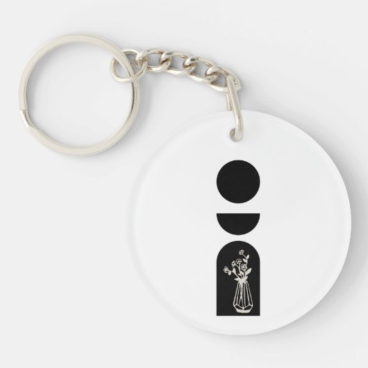 Boho Sun Moon Flower Pot boho bohemian Sleutelhanger (Voorkant)