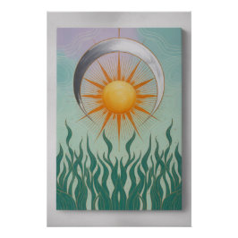 Boho Sun Moon-Plant Perfect Poster