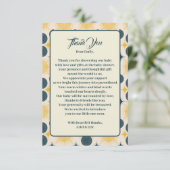 Boho Sun Moon Stars Blauw Geel Baby shower Bedankkaart (Staand voorkant)