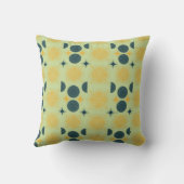 Boho Sun Moon Stars Mint Blauw Geel Gepersonalisee Kussen (Achterkant)