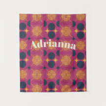 Boho Sun Moon Stars Roze Blauw Geel