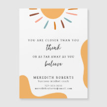 Boho Sun Motivatie Quote Business Magnet