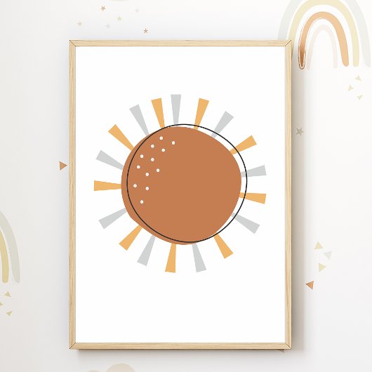 Boho Sun Nursery Poster Kinder Room Decor