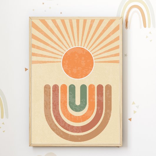 Boho Sun Nursery Print Kinder Room Poster Decor