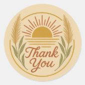 Boho Sun Pampas Gras Bedank Sticker (Voorkant)