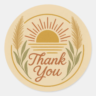 Boho Sun Pampas Gras Bedankt Sticker