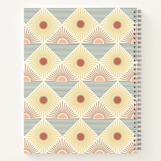 Boho Sun Patroon Dankbaarheids Journaal Notitieboek (Achterkant)