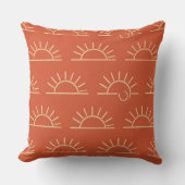 Boho Sun Pillow | Orange Throw Pillow Kussen (Voorkant)