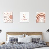 Boho Sun Quote Rainbow Kinder kamer Muurkunst Sets (Slaapkamer)
