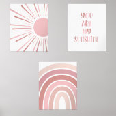 Boho Sun Quote Rainbow Kinder kamer Muurkunst Sets (Voorkant)