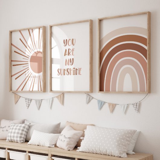 Boho Sun Quote Rainbow Kinder kamer Muurkunst Sets