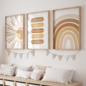 Boho Sun Rainbow Aangepaste naam Kinder Bevestigin Muurkunst Sets