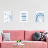 Boho Sun Rainbow Aangepaste naam Kinder Bevestigin Muurkunst Sets (Woonkamer)