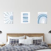 Boho Sun Rainbow Aangepaste naam Kinder Bevestigin Muurkunst Sets (Slaapkamer)