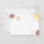 Boho Sun Rainbow Bedankt Plat Notitiekaartje (Achterkant)