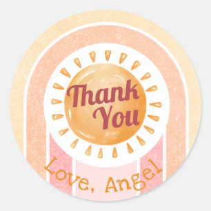 Boho Sun Rainbow Girls eerste verjaardag Ronde Sticker